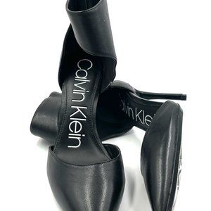 Calvin Klein Women's Black Gel Pod Insert D Orsay Cushioned Rajon Pump Zip Up